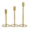 Set of 3 Gold Aluminum Contemporary Candle Holders, 14" x 5" x 5"